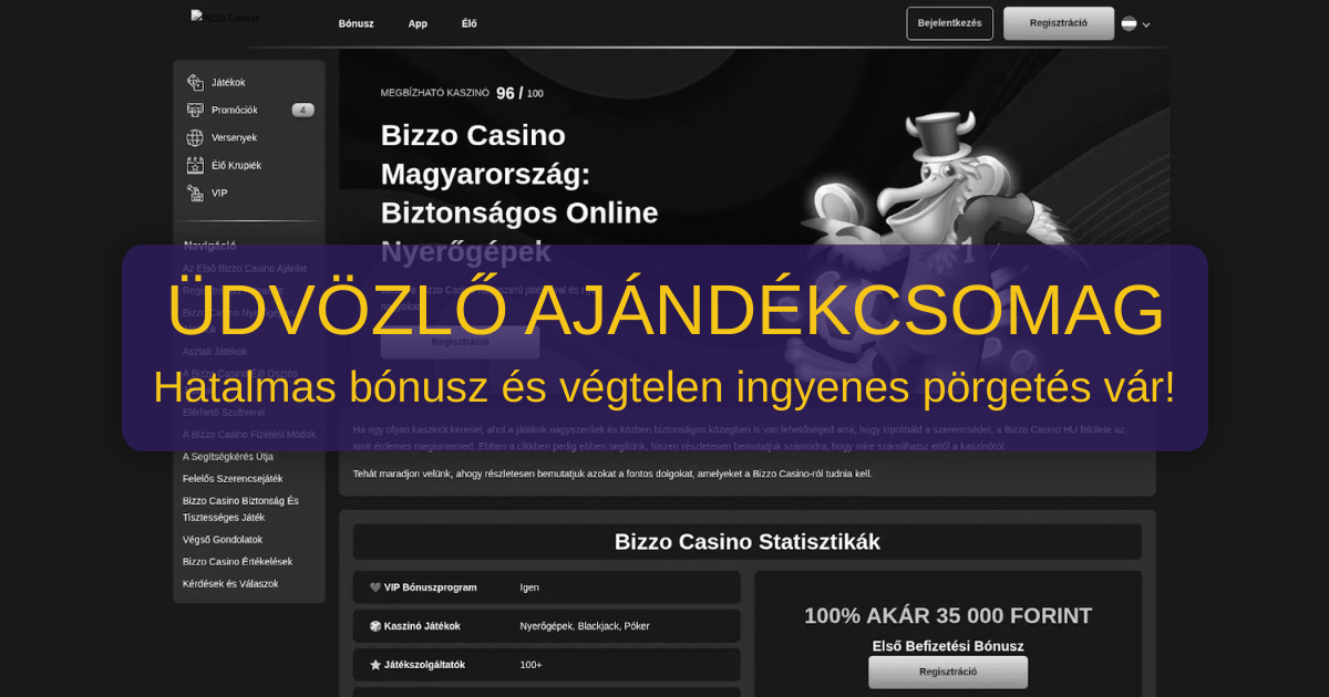 Bizzo Casino üdvözlő bónusz és kaszinó Magyarországon
